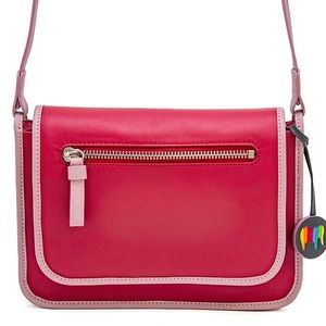 Wallit Montreal Small Leather Flapover Bag in Strawberry